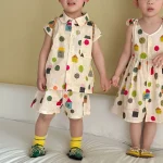 【80-150cm】セットアップ or ワンピース キッズ 韓国風 ドット - 画像 (10)