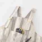 【73-100cm】セットアップ ストライプ 恐竜 サロペット&シャツ - 画像 (8)
