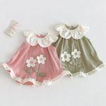 【73-120cm】ワンピース フリル襟 花柄 可愛い - 画像 (2)