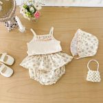 【66-90cm】セットアップ キャミソール&ブルマ&帽子 クリーム おしゃれ - 画像 (9)