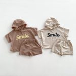 【80-120cm】セットアップ カジュアル レタープリント 半袖 上下セット
