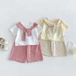 【73-110cm】セットアップ ショール付きＴシャツ＆パンツ - 画像 (2)