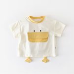 【73-110cm】Tシャツ アヒル 可愛い 着心地良い トップス - 画像 (4)
