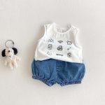 【73-100cm】トップスorパンツ ベビー 可愛い デニム ブルマ