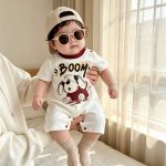 【66-90cm】ロンパース BOOMドッグプリント 可愛い ベビー服 - 画像 (7)
