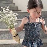 【73-130cm】水着 INS映え キャミソール 帽子付き 全2色 - 画像 (6)