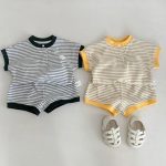 【73-110cm】セットアップ ボーダー Tシャツ&ショートパンツ - 画像 (4)