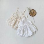 【66-90cm】ロンパース ベビー 韓国風 キャミ 花柄