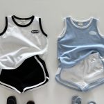 【80-130cm】セットアップ カジュアル ノースリーブトップス＋ショートパンツ - 画像 (4)