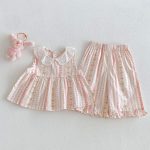 【73-120cm】セットアップ 女の子 花柄トップス&ストレートパンツ フリル付き 子供服 - 画像 (3)
