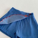 【73-120cm】キュロット 女の子 さくらんぼ刺繍 デニムショートパンツ - 画像 (3)