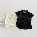 【73-100cm】ベストorセットアップ ベビー シンプル 通園・お出かけに