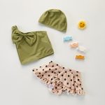 【66-120cm】水着リボン ドット柄 スイムウェア - 画像 (3)
