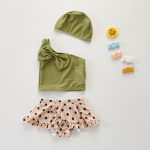 【66-120cm】水着リボン ドット柄 スイムウェア - 画像 (2)