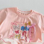 【73-120cm】半袖Tシャツ ベビー チュール フリル プリント - 画像 (4)