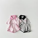 【80-130cm】セットアップ ストライプ 半袖 ポロシャツ+ショートパンツ