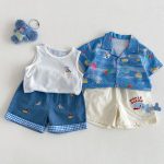 【73-120cm】ベストor半袖Tシャツorパンツ ベビー かわいい カジュアル - 画像 (4)