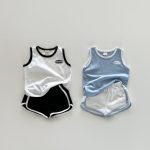 【80-130cm】セットアップ カジュアル ノースリーブトップス＋ショートパンツ