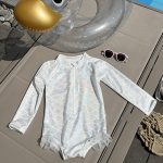 【90-140cm】水着 女の子 長袖 UVカット 速乾 マーメイド柄 スイムウェア - 画像 (4)