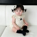 【66-90cm】ロンパース ベビー ドット柄 丸襟 かわいい - 画像 (4)