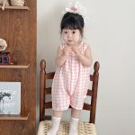 【66-100cm】カバーオール ベビー ウサギ耳 チェック柄 - 画像 (3)