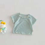 【73-120cm】Tシャツ ベビー 女の子 フリル 蝶結び - 画像 (8)