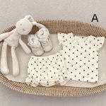 【66-100cm】セットアップ ベビー フリル袖トップス&レースショートパンツ - 画像 (6)