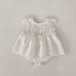 【66-90cm】ロンパース ベビー 女の子 アイレット 刺繍 - 画像 (3)