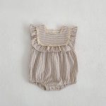 【66-130cm】ロンパース or ワンピース ベビー 女の子 ストライプ フリル - 画像 (7)