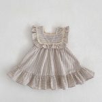 【66-130cm】ロンパース or ワンピース ベビー 女の子 ストライプ フリル - 画像 (8)