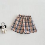 【73-120cm】半袖Tシャツ or チェックショートパンツ 韓国風 刺繍ロゴ - 画像 (5)