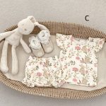 【66-100cm】セットアップ ベビー フリル袖トップス&レースショートパンツ - 画像 (8)