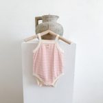 【66-90cm】キャミロンパース ベビー チェック 肌触り良い - 画像 (7)