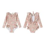 【80-130cm】水着 長袖 UVカット 背中あき かわいい 女の子 スイムウェア - 画像 (12)