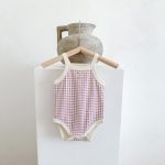 【66-90cm】キャミロンパース ベビー チェック 肌触り良い - 画像 (8)