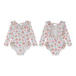 【80-130cm】水着 長袖 UVカット 背中あき かわいい 女の子 スイムウェア - 画像 (15)
