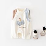 【66-90cm】オールインワン 可愛い ゾウ柄 肌触り良い ベビー服 - 画像 (2)