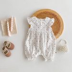 【66-90cm】オールインワン フラワー柄 ベビー服 - 画像 (2)