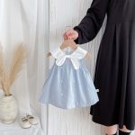 【66-90cm】ロンパース ブルー ストライプ シンプル 女の子 - 画像 (6)