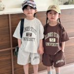 【90-160cm】セットアップ 兄妹お揃い ルーズ カジュアル 二点セット