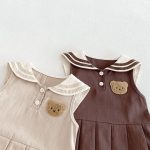 【73-110cm】ワンピース クマセーラー ノースリーブ 女の子 シンプル - 画像 (19)