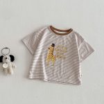 【73-120cm】Tシャツ 可愛い ボーダー トレンド おしゃれ トップス - 画像 (6)
