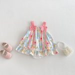 【66-90cm】キャミロンパース ピンク フラワー 可愛い 女の子 - 画像 (3)