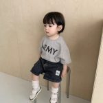 【80-160cm】半袖Tシャツ ベビー 韓国風 英字柄 - 画像 (5)