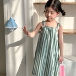 【80-150cm】セットアップorワンピース スイカ ストライプ おしゃれ - 画像 (5)
