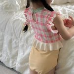 【90-140cm】水着 可愛い カラフル チェック柄 フリル - 画像 (11)