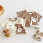 【66-90cm】ロンパース ベビー 半袖 クマ柄 キュート - 画像 (8)