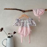 【73-120cm】水着 小花 可愛い スイムウェア&帽子 - 画像 (6)
