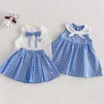【73-120cm】ワンピースorシャツorスカート 可愛い ブルー チェック - 画像 (8)