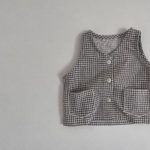 【73-100cm】セットアップ ベビー 韓国風 チェック ベスト&ショートパンツ - 画像 (16)